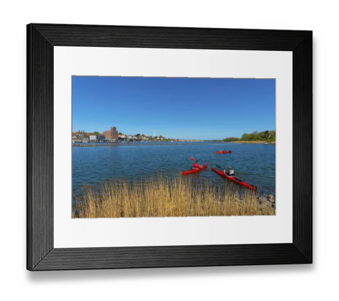 Framed Print : Kappeln, town view, landscape fishing