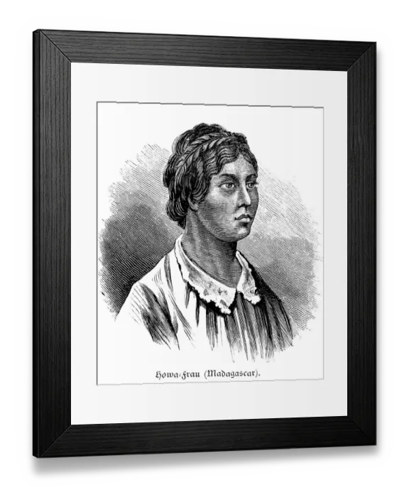 Framed Print : Howa people, woman, dress, portrait