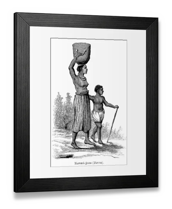 Framed Print : Kanuri woman with son, Bornu kingdom