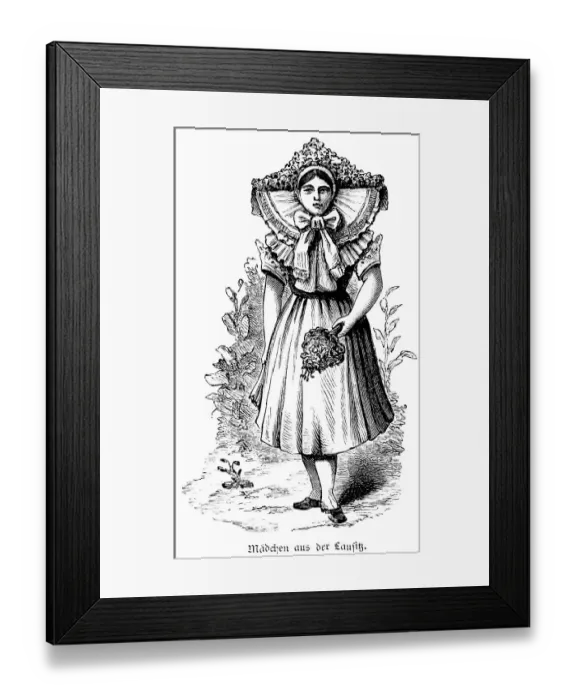 Framed Print : Young woman in traditional traditional costume