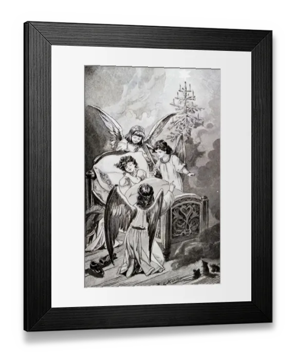 Framed Print : Lullaby in front of Christmas, child