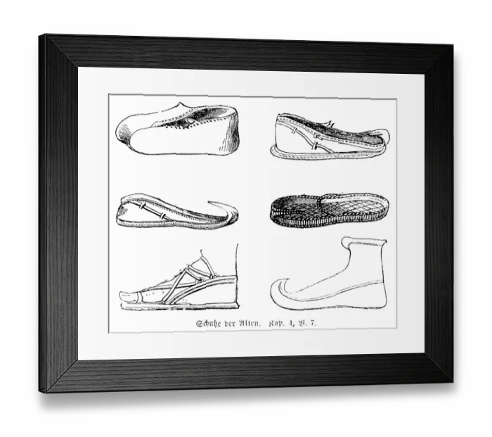 Framed Print : Shoes of the Ancients, clothing