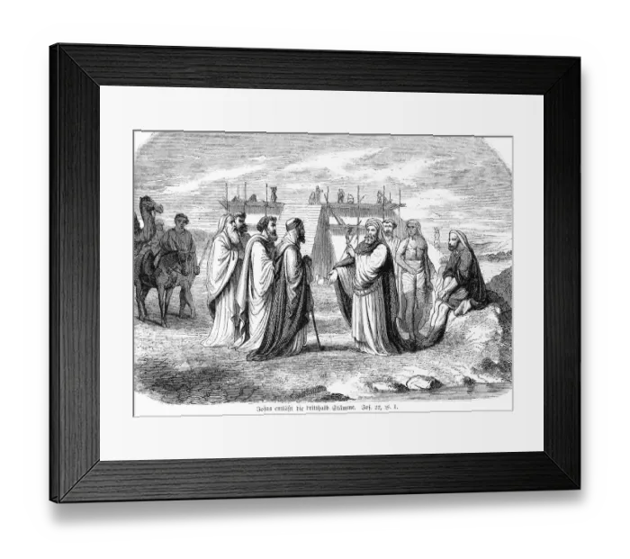 Framed Print : Joshua dismisses the three and a half tribes