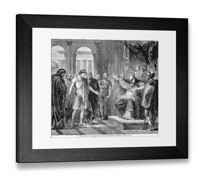 Framed Print : Hezekiah's servants deliver the Assyrian message to their king