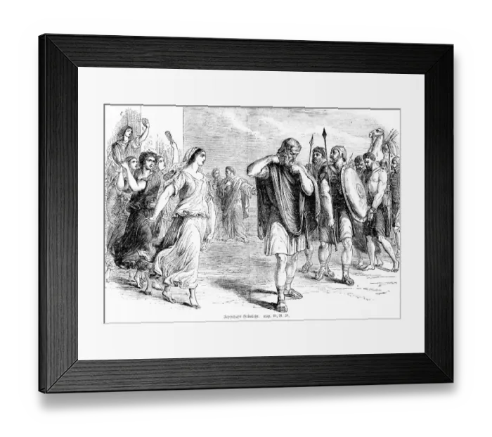Framed Print : Jephthab's homecoming, crowd