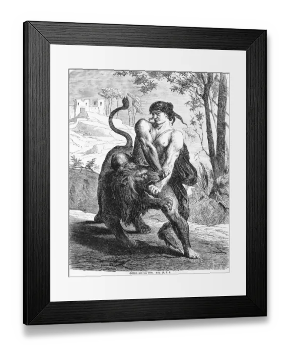 Framed Print : Samson and the Lion, spirit, God Framed Print : Samson and the Lion, spirit, God