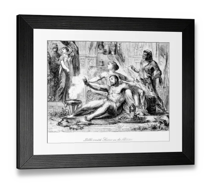 Framed Print : Delilah betrays Samson to the Philistines Framed Print : Delilah betrays Samson to the Philistines