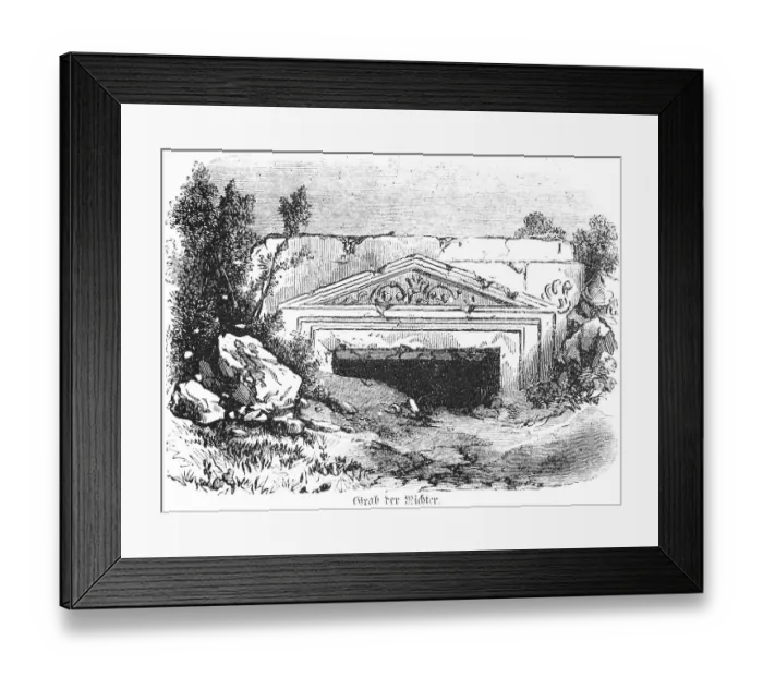 Framed Print : Tomb of the Judges, rocks, bushes Framed Print : Tomb of the Judges, rocks, bushes