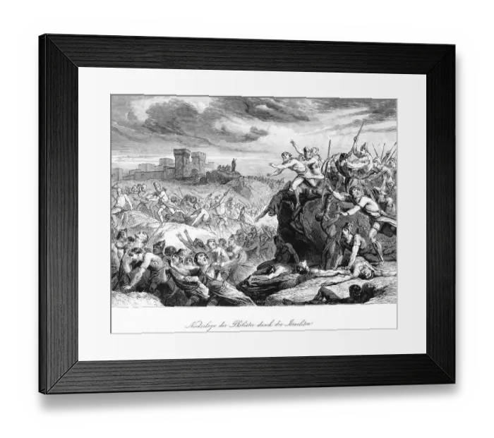 Framed Print : Defeat of the Philistines by the Israelites Framed Print : Defeat of the Philistines by the Israelites