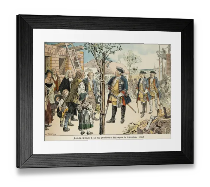 Framed Print : Frederick William I, expelled Salzburgers in East Prussia 1739 Framed Print : Frederick William I, expelled Salzburgers in East Prussia 1739