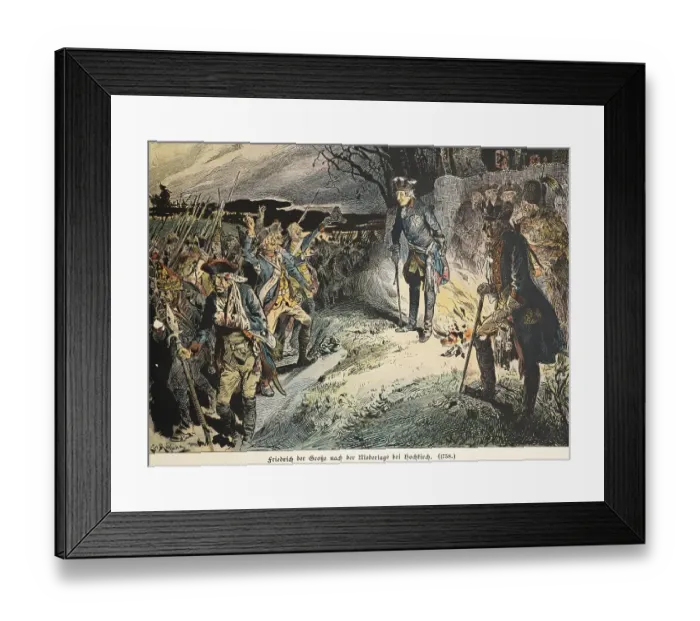 Framed Print : Frederick the Great after the defeat at Hochkirch in 1758 Framed Print : Frederick the Great after the defeat at Hochkirch in 1758