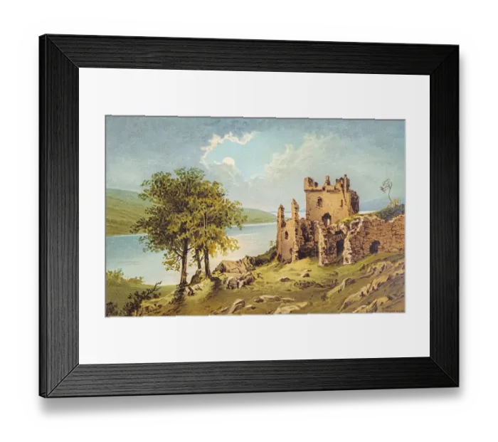 Framed Print : Urquhart Castle at Loch Ness, Grampian Mountains Framed Print : Urquhart Castle at Loch Ness, Grampian Mountains