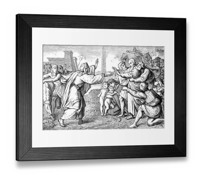 Framed Print : Joseph lets his old father Jacob come to Egypt