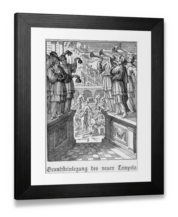 Framed Print : Laying of the foundation stone of the new temple