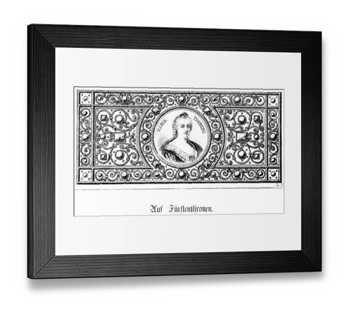 Framed Print : Maria Theresa, portrait, ornamental frame Framed Print : Maria Theresa, portrait, ornamental frame