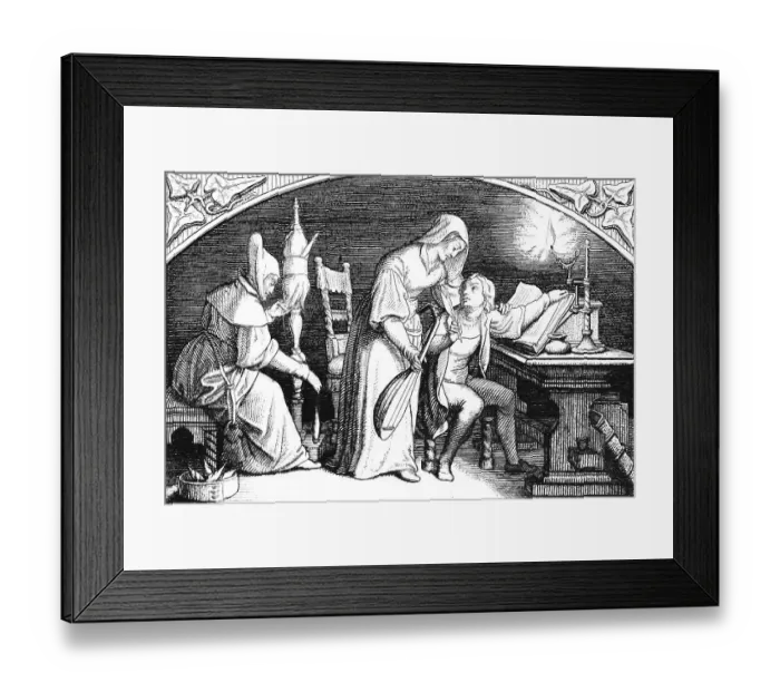 Framed Print : Martin Luther in the house of his future foster mother Frau Gotta Framed Print : Martin Luther in the house of his future foster mother Frau Gotta