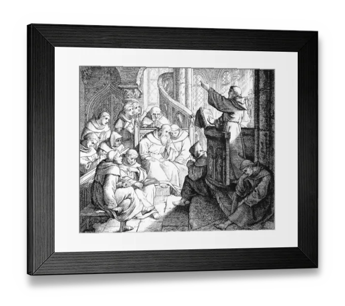 Framed Print : Martin Luther and the Leipzig Disputation with Eck