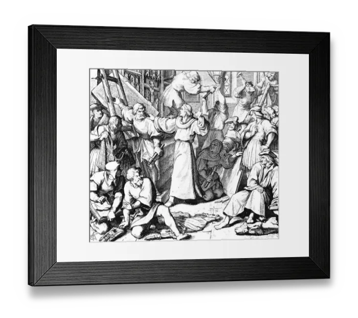 Framed Print : Martin Luther calms the iconoclasm Framed Print : Martin Luther calms the iconoclasm