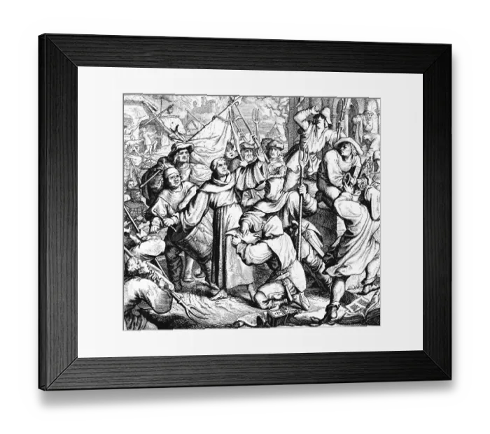 Framed Print : Martin Luther preaches in Seeburg against the Peasants War