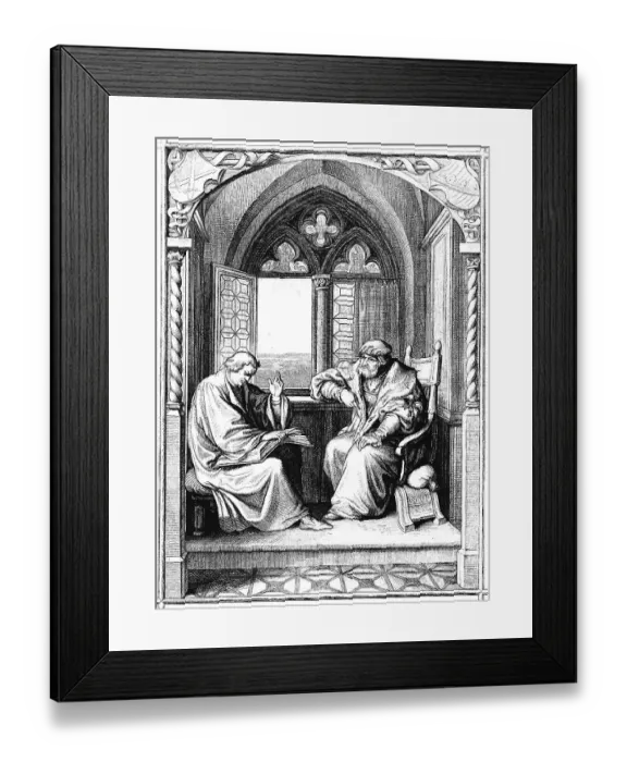 Framed Print : Martin Luther reads from the Bible to the Elector of Saxony