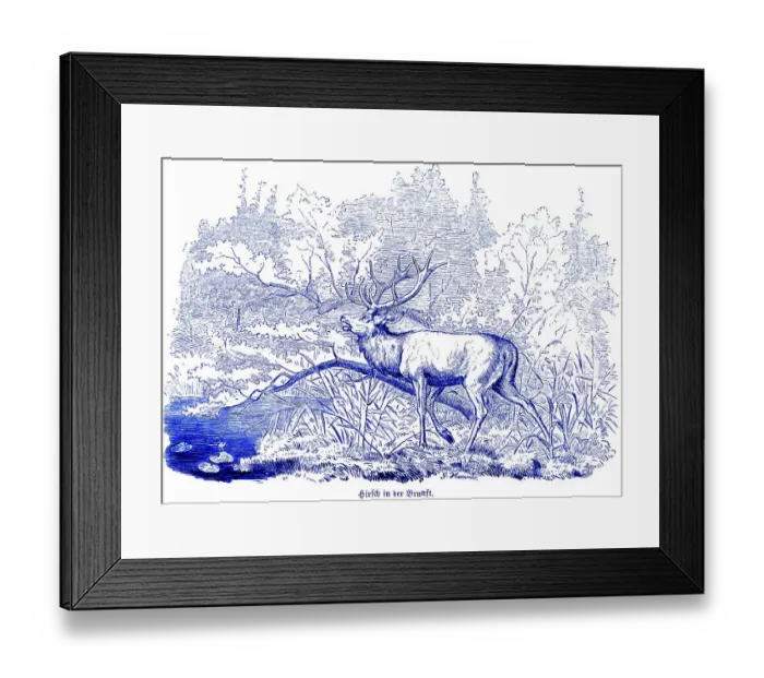 Framed Print : Stag in the rut, Hubertus hunting and hunting scenes