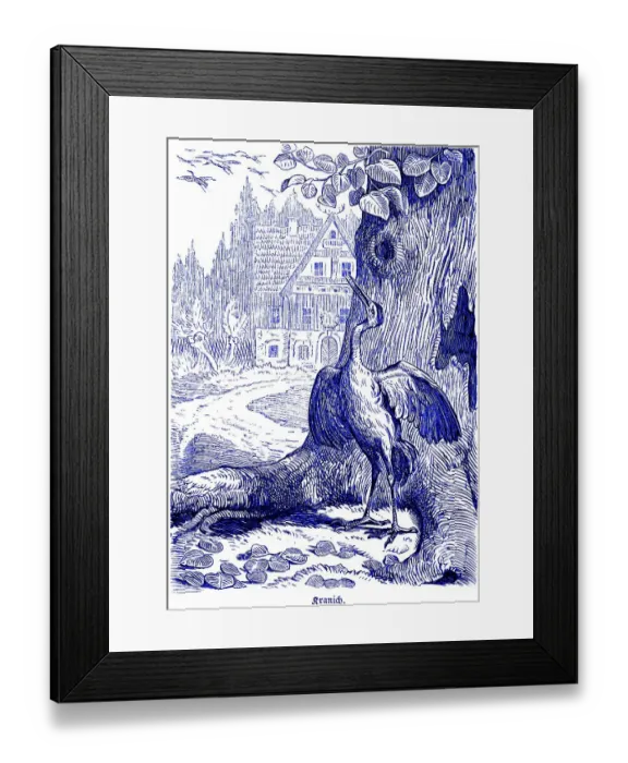 Framed Print : Crane, Hubertus hunting and hunting scenes