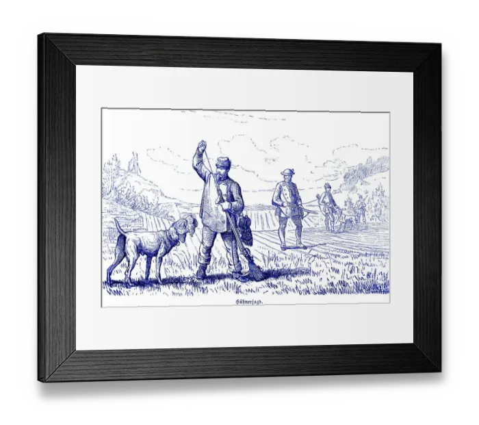 Framed Print : Hen hunt, partridges, driven hunt Framed Print : Hen hunt, partridges, driven hunt