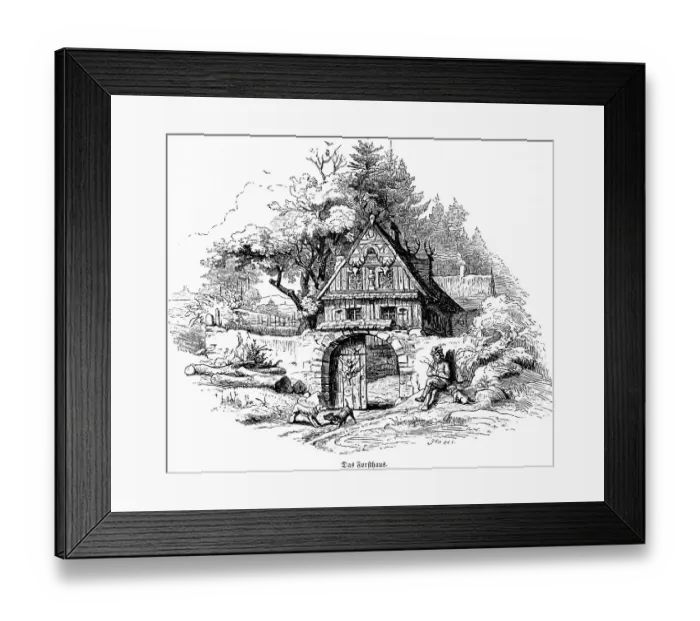 Framed Print : Forester's house, Hubertus hunting and hunting scenes
