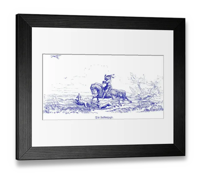 Framed Print : Falconry, Hubertus hunting and hunting scenes