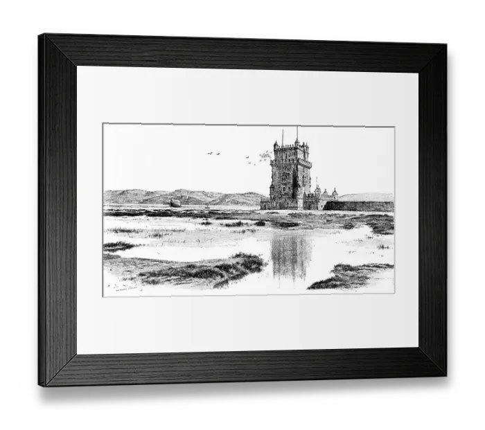 Framed Print : Torre de Belem, Belem Tower, Middle Ages Framed Print : Torre de Belem, Belem Tower, Middle Ages