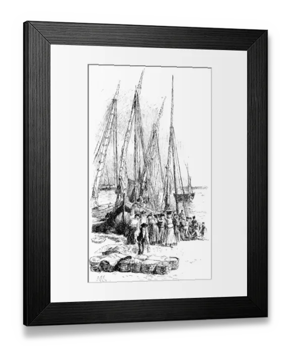 Framed Print : Return from fishing, jetty on the Tagus Framed Print : Return from fishing, jetty on the Tagus