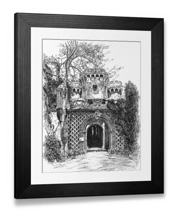 Framed Print : Portal, former royal castle Penha in Cintra