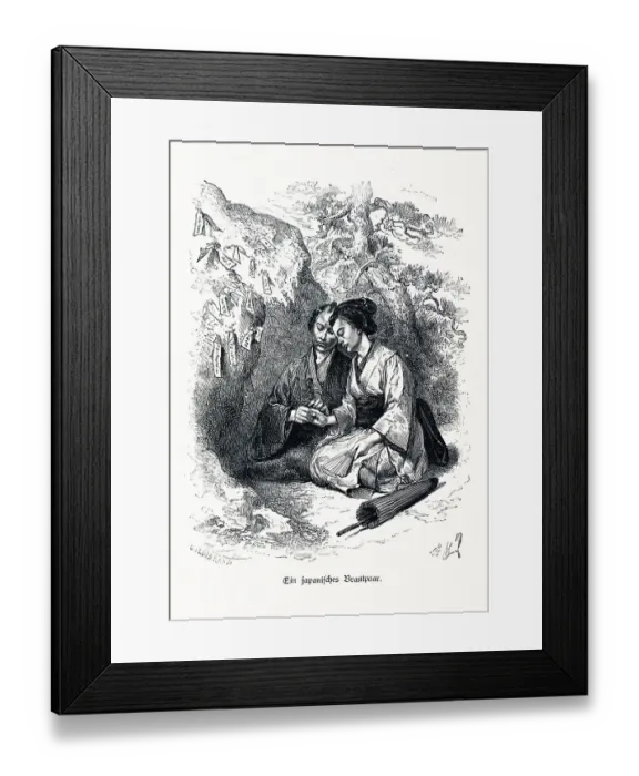 Framed Print : Japanese bride and groom, Japan