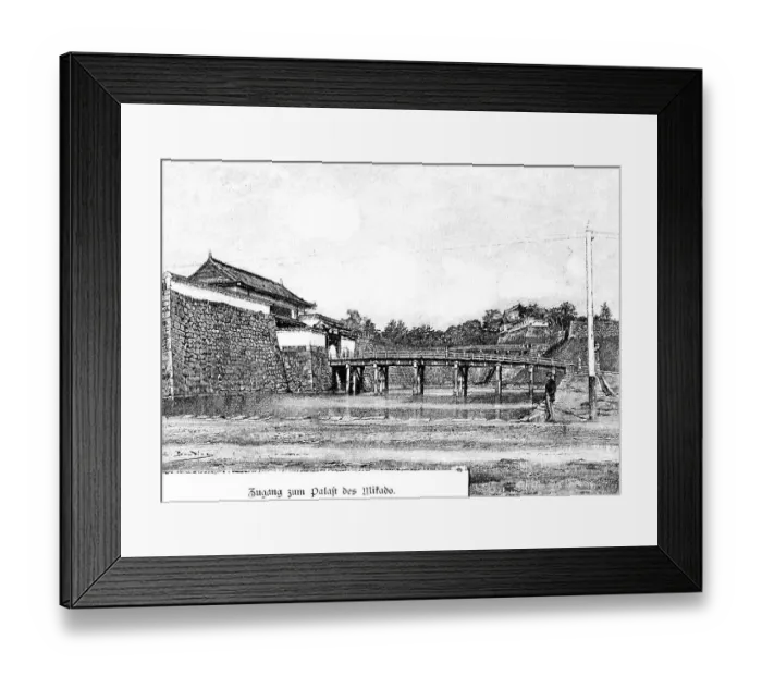 Framed Print : Entrance to the Palace of the Mikado or Emperor