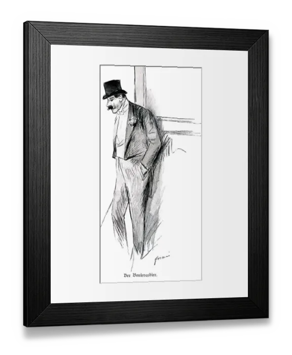 Framed Print : Portrait of a Boulevardier, author at the Boulevard Theatre