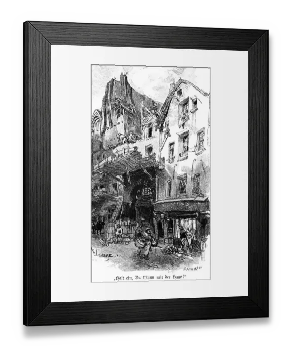 Framed Print : In the poor quarter, Paris, alley