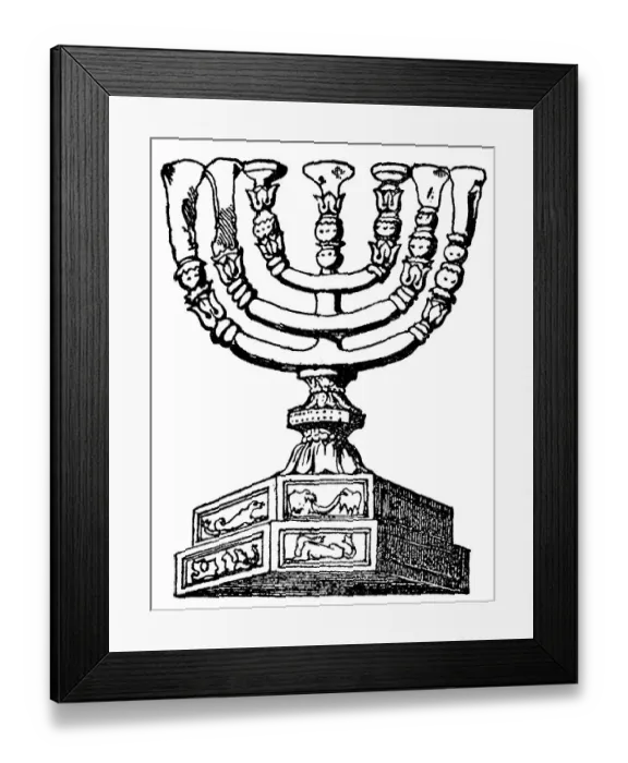 Framed Print : Seven-armed candlestick, candelabra