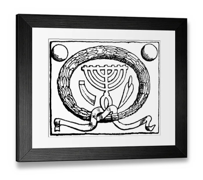 Framed Print : Seven-armed candlestick, candelabra
