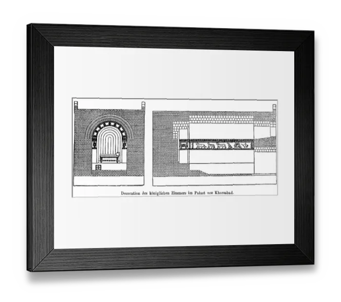 Framed Print : Decoration of the royal room in the palace of Khorsbad