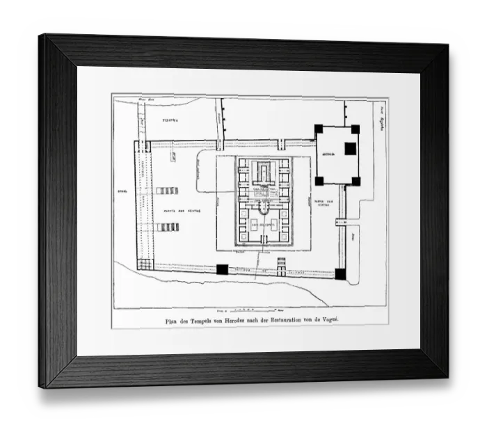Framed Print : Plan, Temple of Herod, restoration