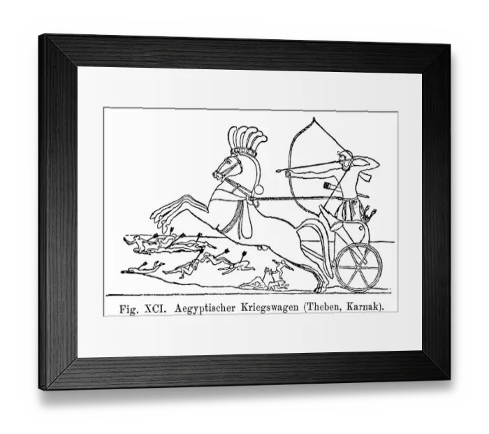 Framed Print : Egyptian war chariot, Thebes, Karnak