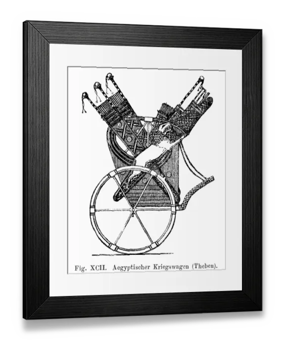 Framed Print : Egyptian war chariot, Thebes, wood Framed Print : Egyptian war chariot, Thebes, wood