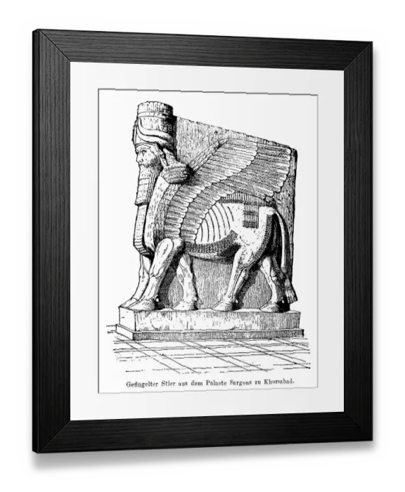 Framed Print : Winged bull, Kirub, from the palace of Sargon at Khorsabad