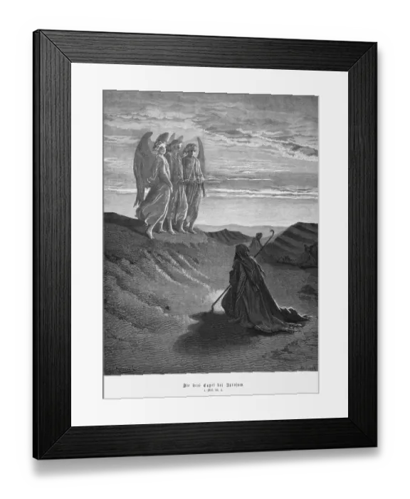 Framed Print : Bible, the three angels with Abraham