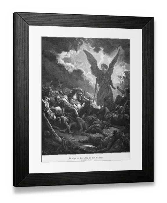 Framed Print : The angel of the Lord smites the army of the Assyrians Framed Print : The angel of the Lord smites the army of the Assyrians