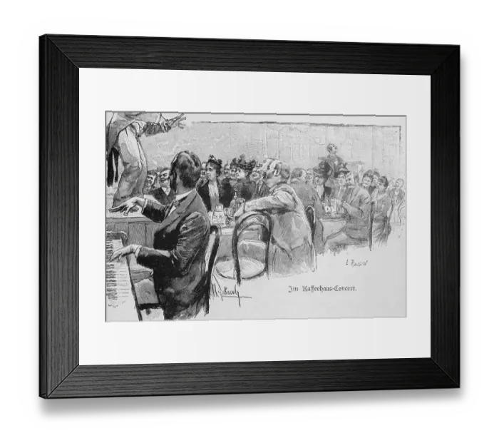 Framed Print : Concert in a coffee house, Vienna Framed Print : Concert in a coffee house, Vienna