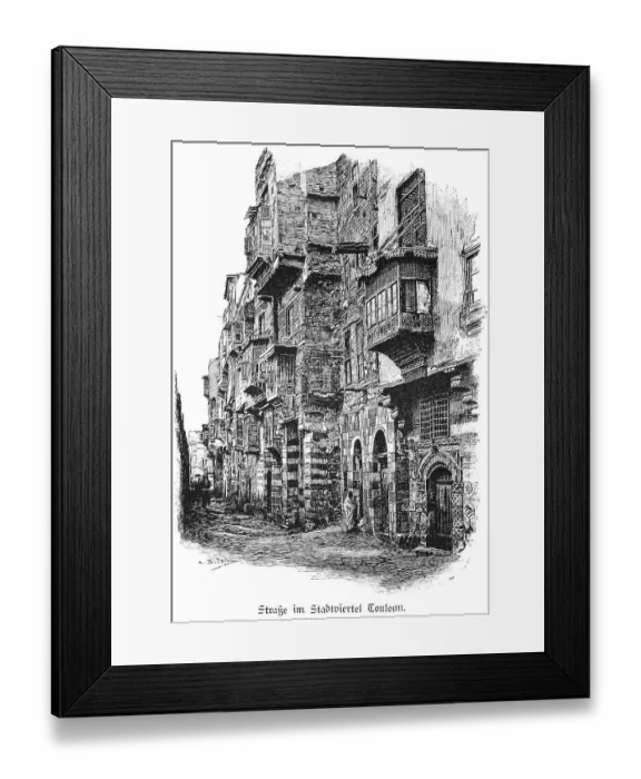 Framed Print : Street in Tonlon neighbourhood