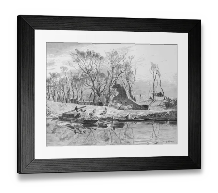 Framed Print : Canal in East Frisia, Lower Saxony Framed Print : Canal in East Frisia, Lower Saxony