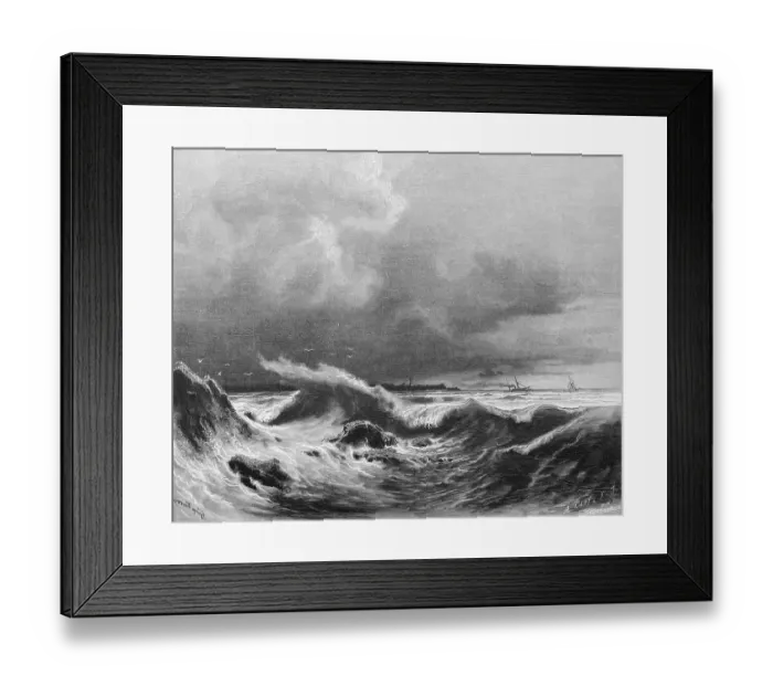 Framed Print : Strong surf on the Baltic Sea coast Framed Print : Strong surf on the Baltic Sea coast