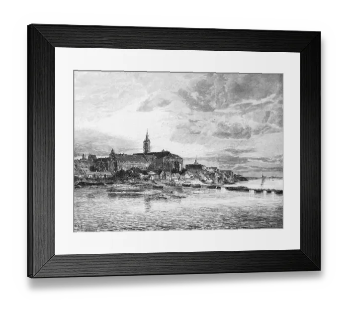 Framed Print : Malbork or Marienburg on the river Nogat